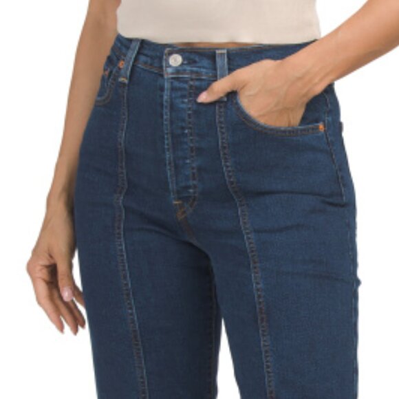 NEW LEVIS Ribcage Straight Seamed Zero To Sixty women Jeans dark indigo 7252m7 - Picture 3 of 3